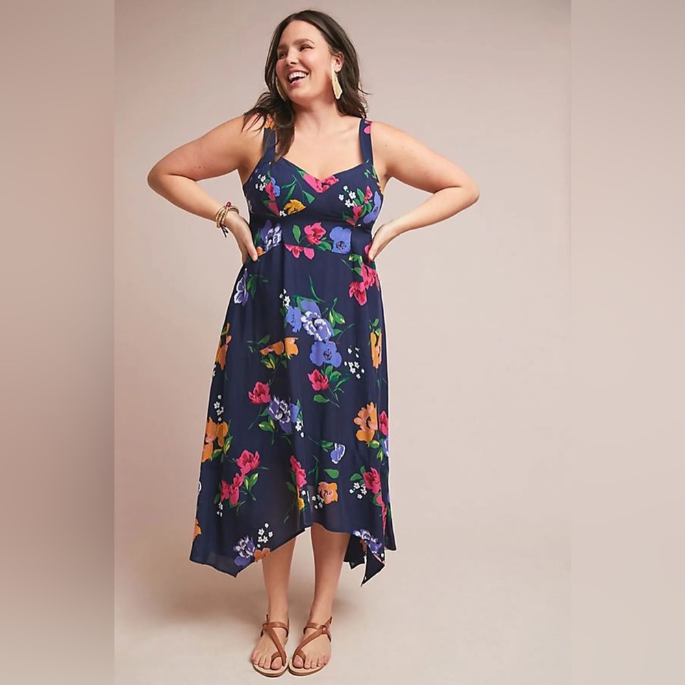 Maeve for Anthro Sleveless Floral Print Dress